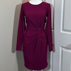 June & Hudson Long Sleeve Fuchsia Dress
